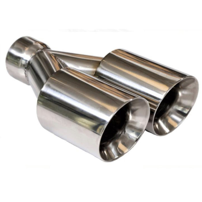 Mach-Speed Universal Exhaust Tip Double Wall Slant Cut Stainless Steel ET-025
