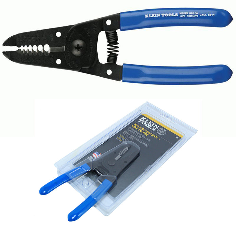 Klein Tools 9" Wire Cutter Crimper + Multi Purpose Heavy Duty Stripper 10-20 AWG