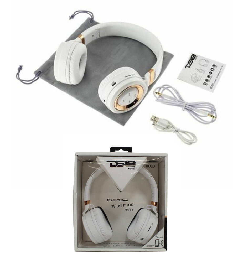 DS18 Wireless Noise Canceling Bluetooth Headphones White