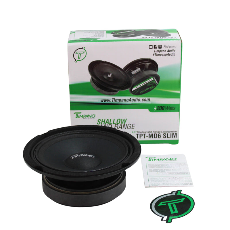 Timpano 6.5 inch 8 Ohm 200 Watts Shallow Mid-Range Speaker TPT-MD6-SLIM