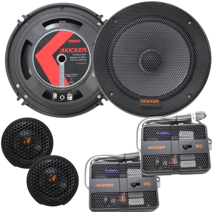 Kicker KS Series 6.5" 4 Ohm 125 Watts Component Speaker system 51KSS6504