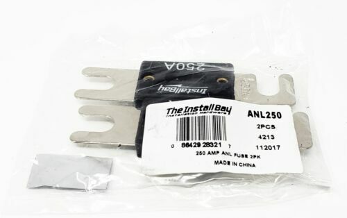 Install Bay 2Pack ANL Blade Waffer Fuses 250 Amp Car Boat Truck Bike ANL-250