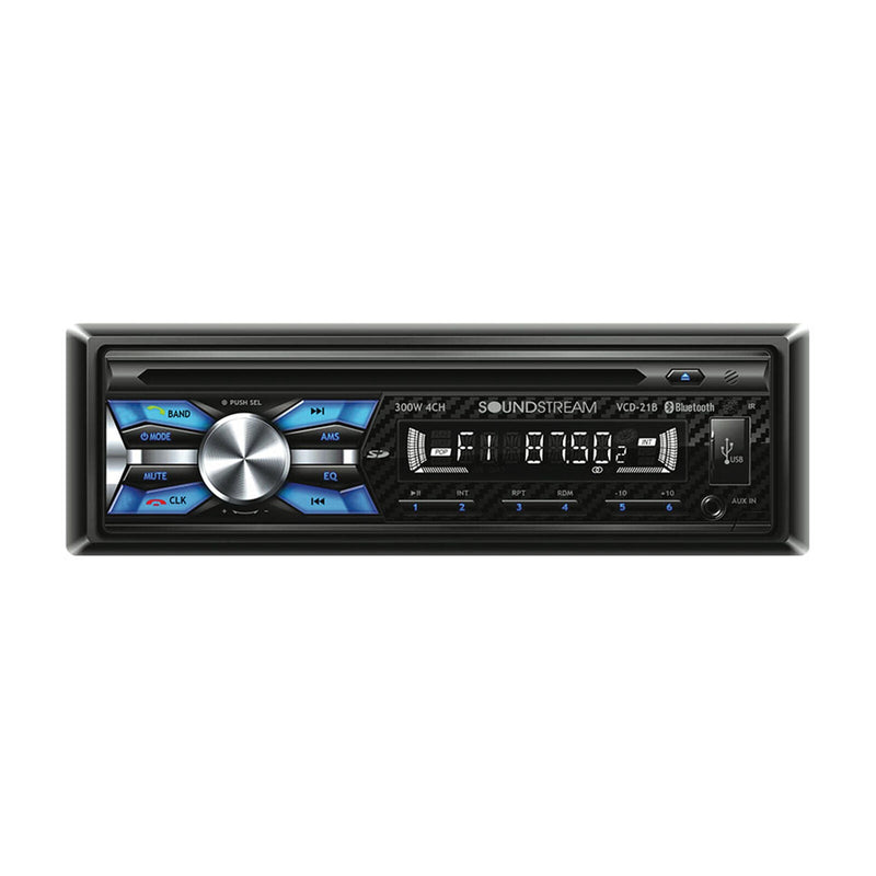 Soundstream 1-DIN CD Player 32GB USB Playback/Bluetooth AM/FM 300W Amp VCD-21B