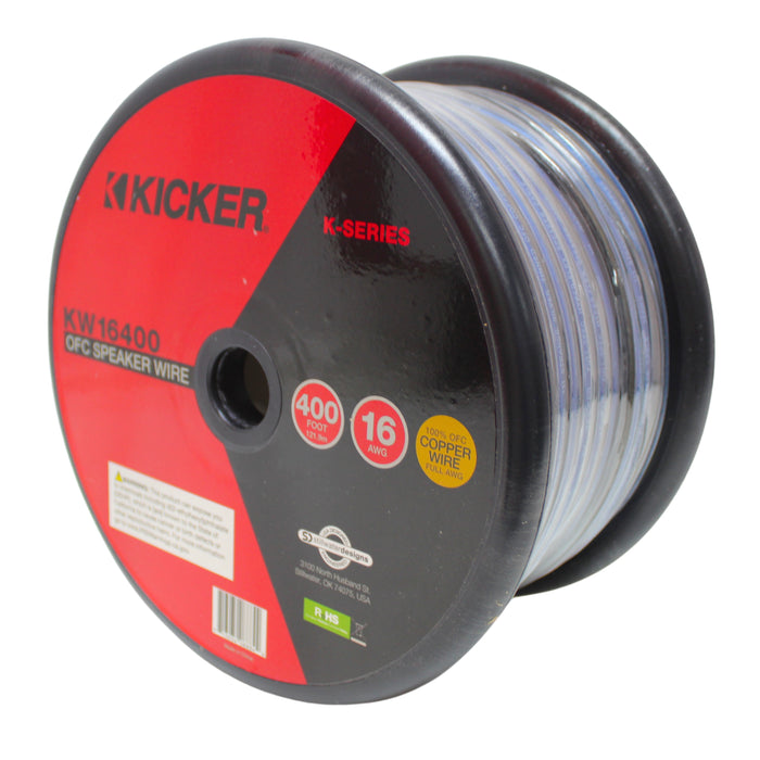 Kicker 16AWG Silver Tinned Oxygen Free Copper Speaker Wire Frost Blue/Clear Lot