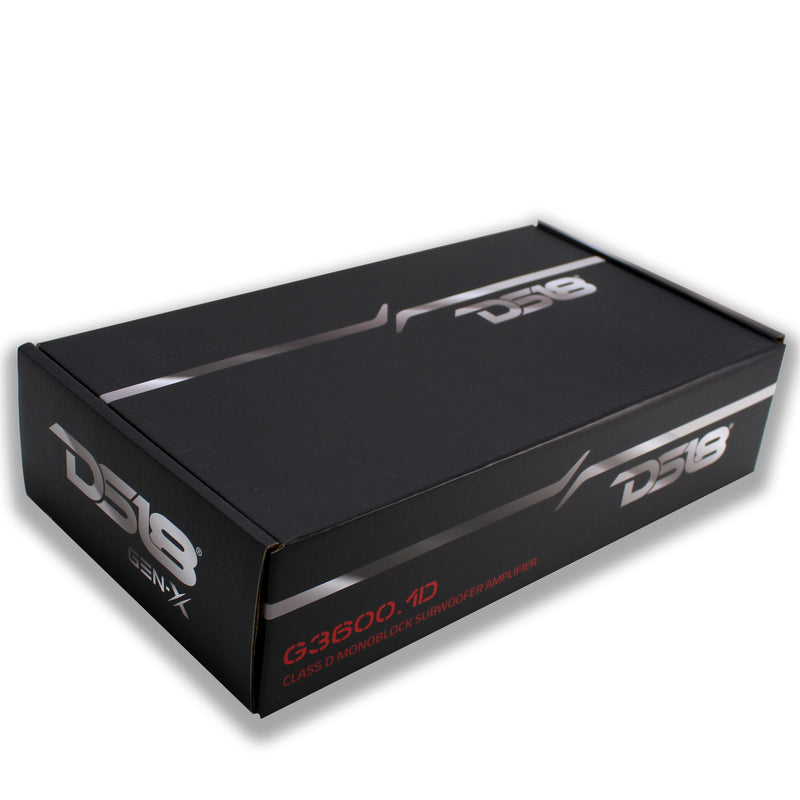 DS18 Monoblock Subwoofer Amplifier Class D 3600W & Bass Knob w/ Clip Indicator