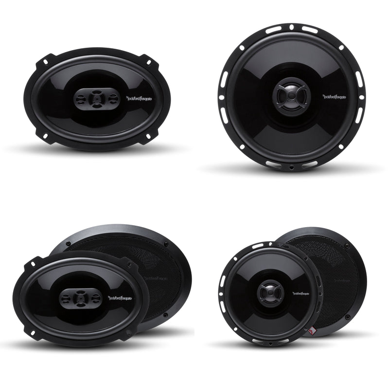 Rockford Pair of 6x9" 300W 4 Ohm 4-Way & 6.5" 220W 2-Way Car Audio Speakers