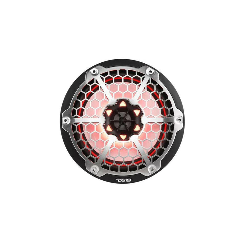 Pair of DS18 HYDRO Black 8" 125W 4 Ohm 2-Way Marine Speakers RGB NXL-8M-BK