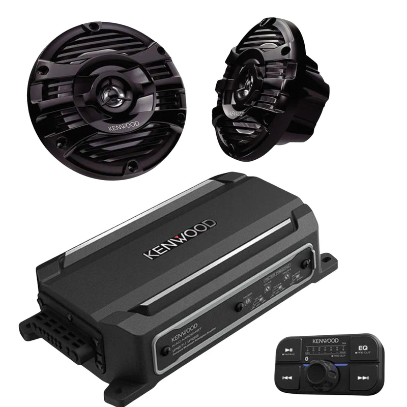 Kenwood 4 Channel 600W Bluetooth Amplifier W/ Pair of 6.5' Marine Speakers