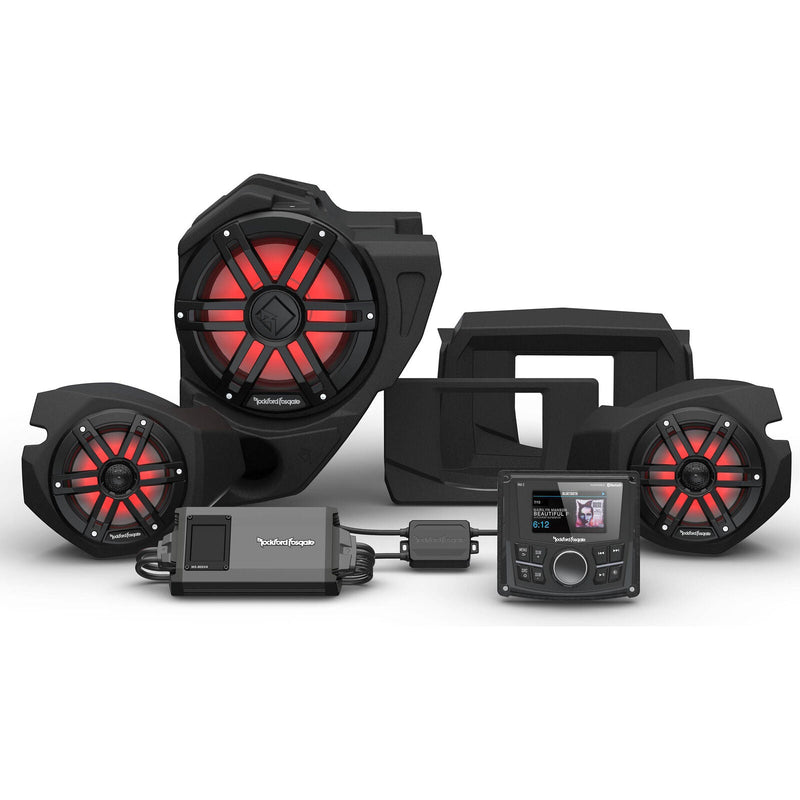 Rockford Polaris RZR Radio, Amp, 6.5" Color Optix Speakers & 10" Subwoofer Kit
