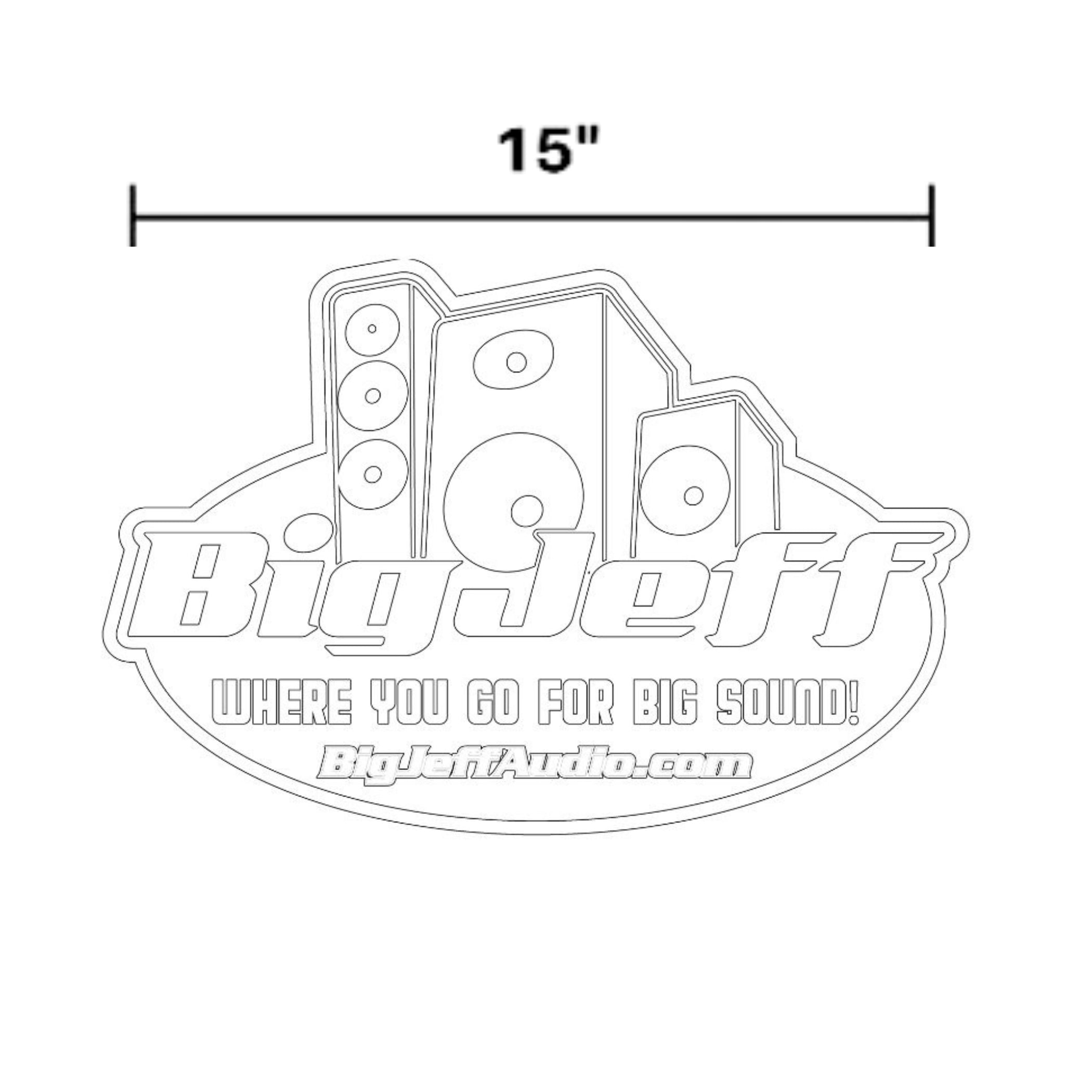 Official Big Jeff Audio Logo 15 inch Sticker — Big Jeff Online Inc