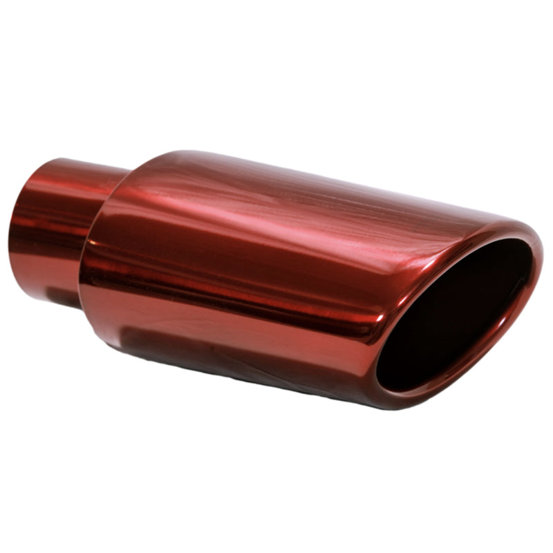 Mach-Speed Stainless Steel Exhaust Tip Slant Cut Rolled Edge Powder