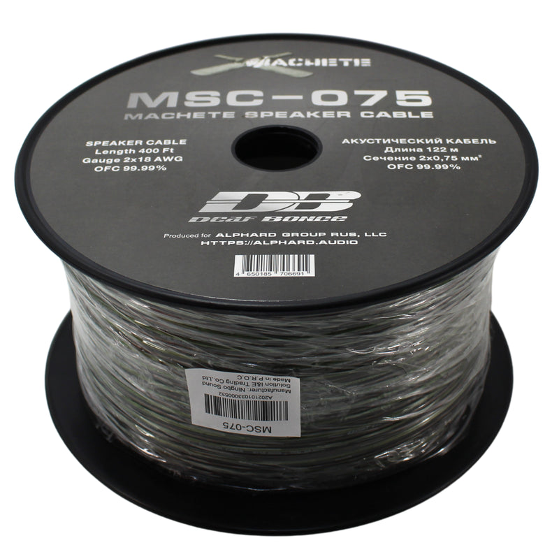 Deaf Bonce Car Audio 18 AWG OFC Speaker Wire Black/Green Lot Cut By The Foot