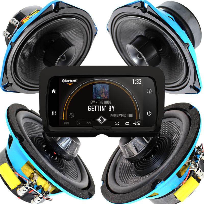 Rockford PMX HD14 Harley Davidson Radio & Galeforce Motorcycle 6.5" + 6x9" Combo