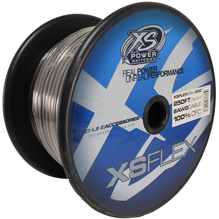 XS Power 8 AWG 100% Oxygen Free Copper XS Flex Power/Ground Wire Black Lot