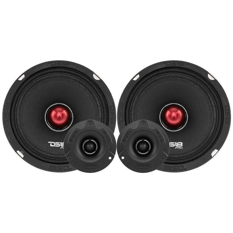 DS18 PRO-X6.4BMPK2 6.5" 1480W 4 Ohm Midrange Speaker & Bullet Tweeter PRO-TWX1BK