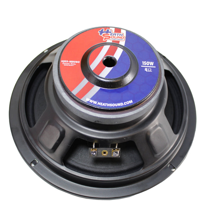 Heath Sound 8" 150 Watt Midrange 4 Ohm Black Speaker HSES-MB080