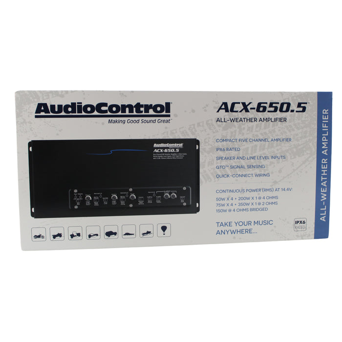 Audio Control All-Weather 5-Ch 650W 2-Ohm Full Range Class-D IPX6 Amp ACX-650.5