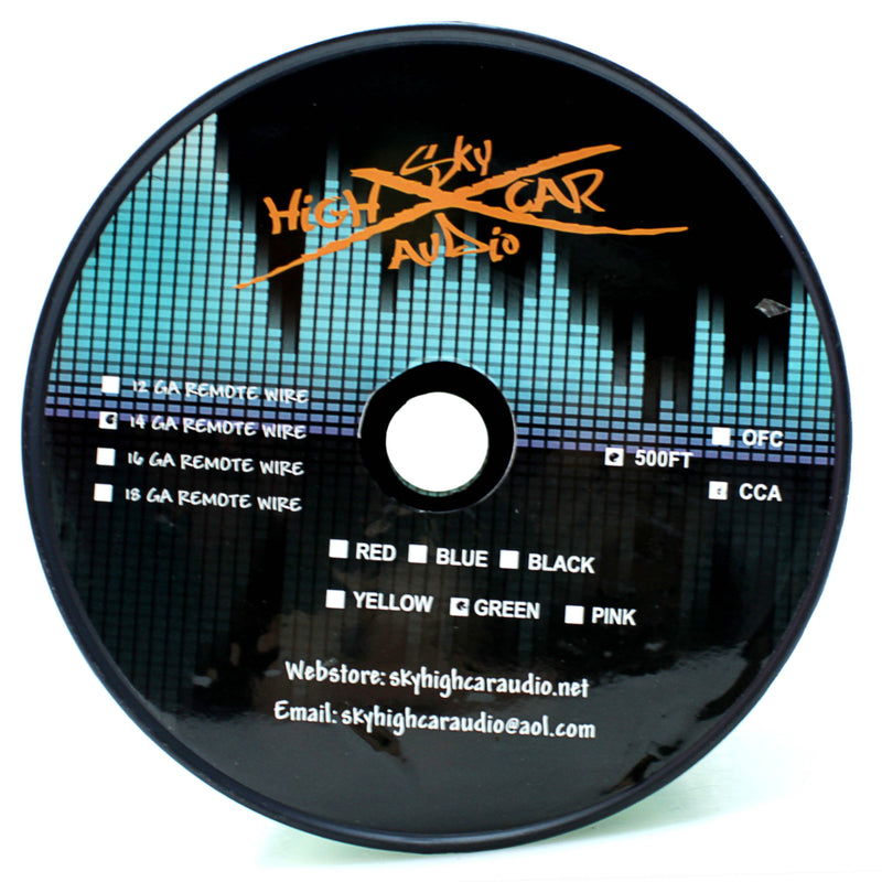 Sky High Car Audio 14 GA CCA Primary/Remote Wire Green Lot Cut By The Foot