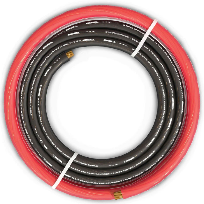 DS18 Ultra Flex 4GA Pre-cut CCA Power & Ground Cable/Wire 5FT Black & 20FT Red