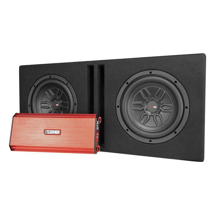 DS18 Audio 10 Subwoofers In Ported Box 800W & S-1500.1/RD Amplifier and Amp Kit
