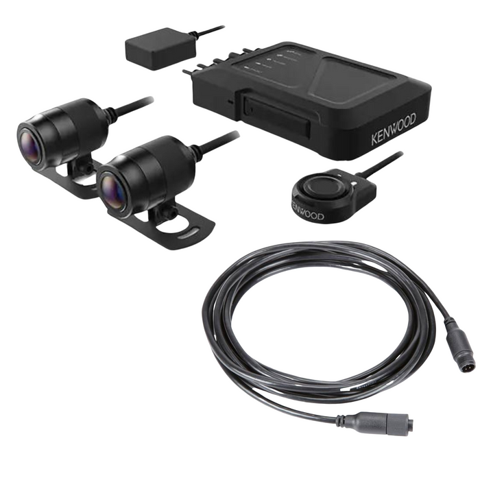 Kenwood 2MP HD Dash Cam With GPS & Rear-View Camera Plus Kenwood 3M Extension cable