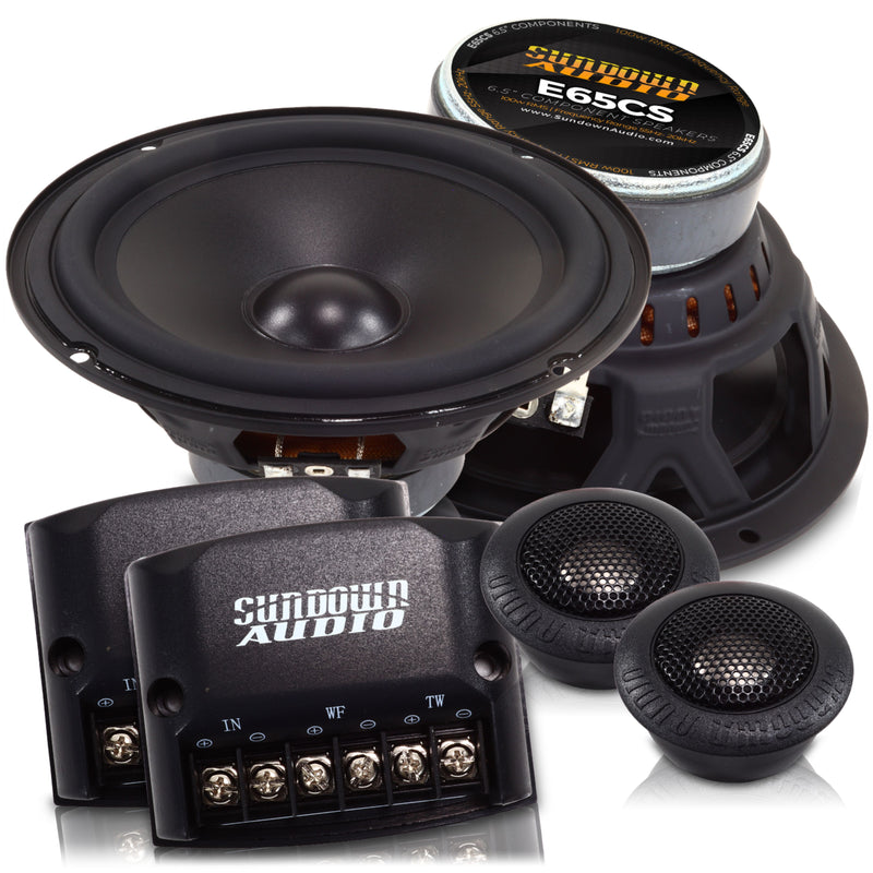 Sundown Car Audio E-Series 6.5" 100W RMS 4 Ohm 2-Way Component Speakers E-6.5CS