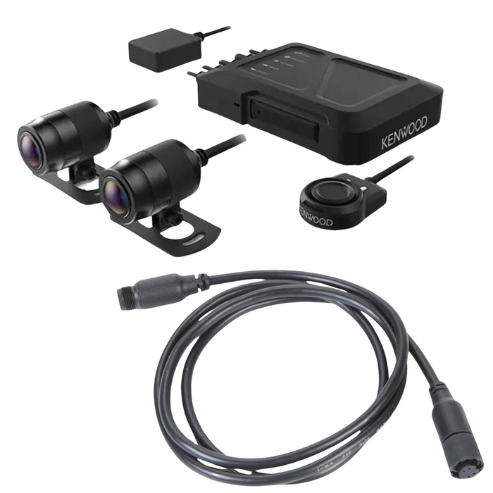 Kenwood 2MP HD Dash Cam With GPS & Rear-View Camera Plus 2 Kenwood 1M Extension cables