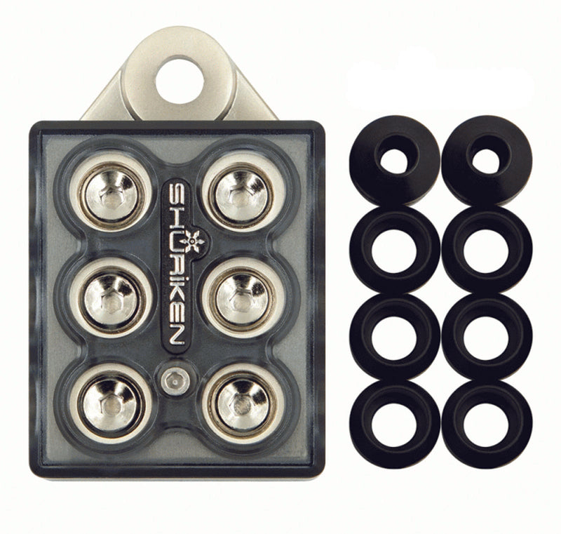 Shuriken Brass Bus Bar Setscrew Battery Terminal 0/4/8/10GA 6 Position TML-BLK