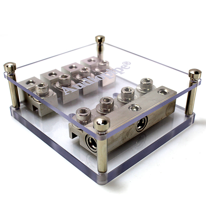 Audiopipe 4 Way 0/4 GA 3-In 4-Out Positive Power Distribution ANL Block