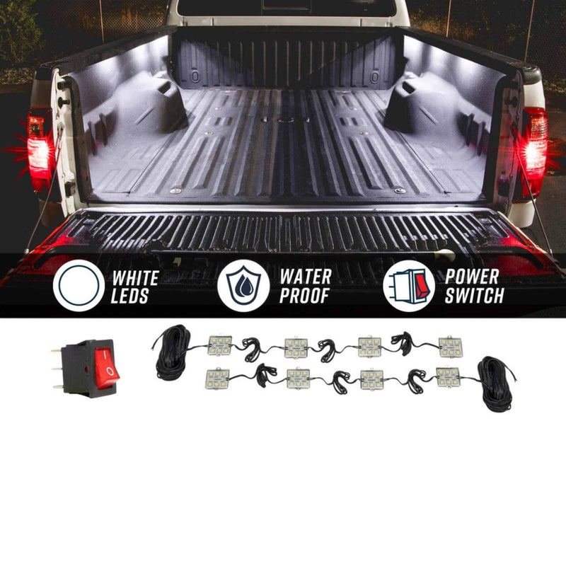 LEDGlow 8pc Ultra-Bright White LED IP67 Waterproof Truck Bed Lighting Kit