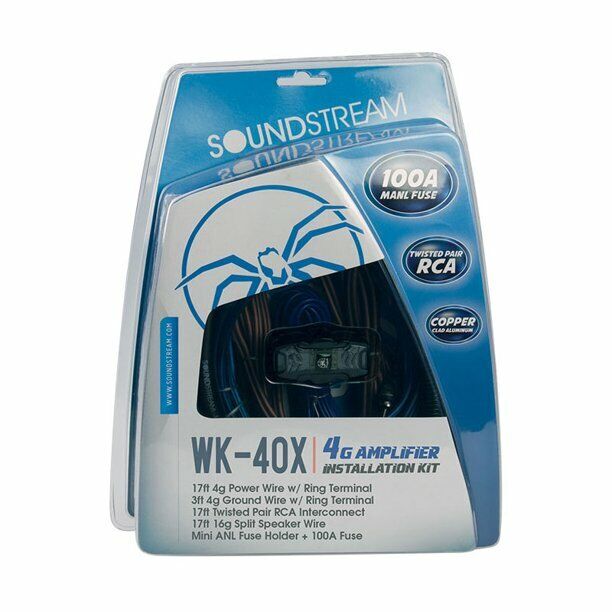 Soundstream WK-40X 4 Gauge Amplifier Installation Kit w/ 100A MANL Fuse