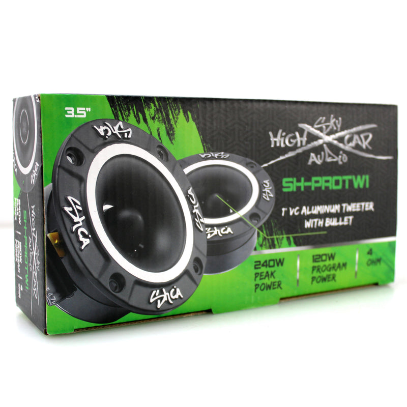 Sky High Car Audio 1 Inch 240W 4 Ohm Pro Mini Bullet Tweeter Pair SHCA-SH-PROTW1